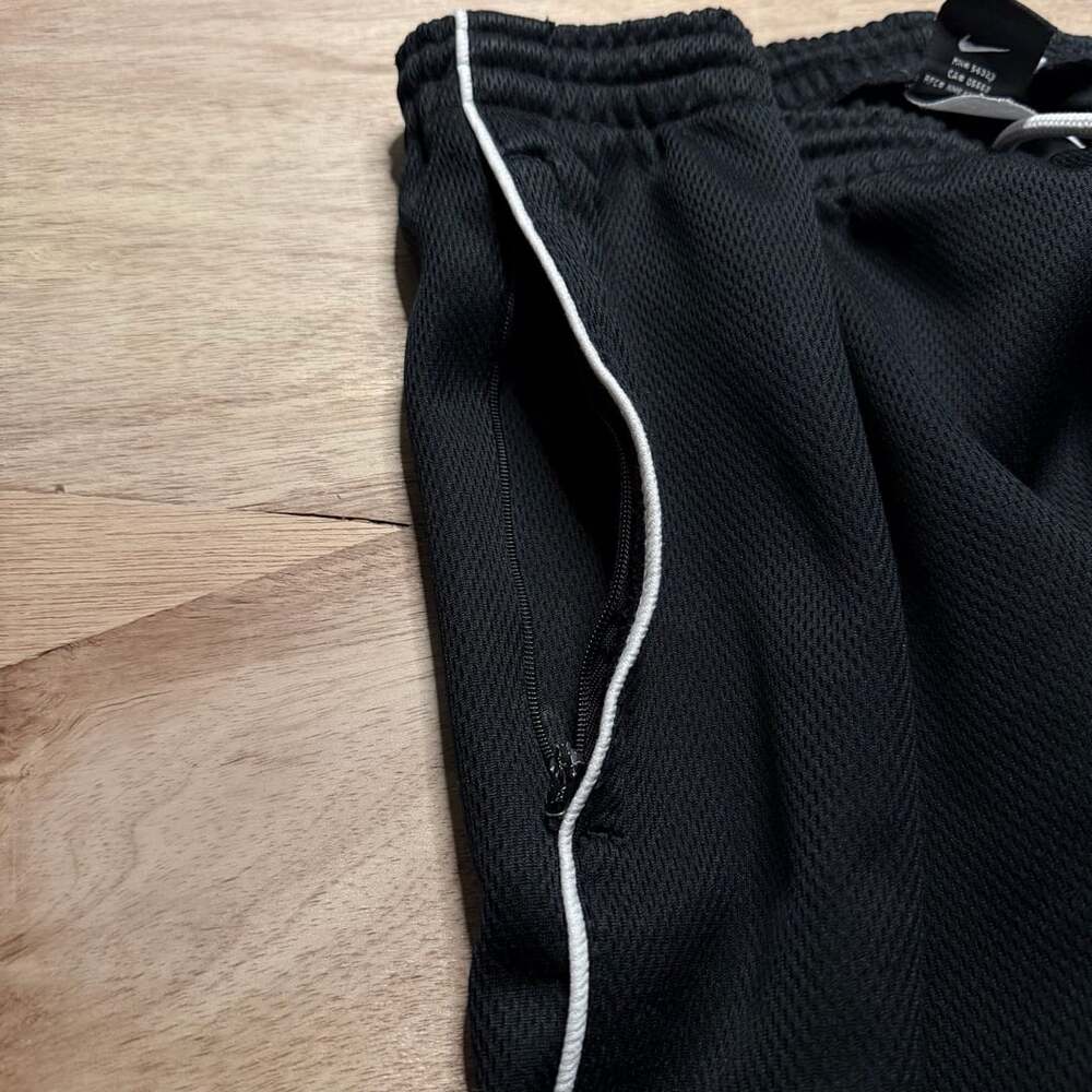 Nike Vintage Y2K Black Mesh Track Pants White Piping Zip Ankle Men’s M - Picture 4 of 7